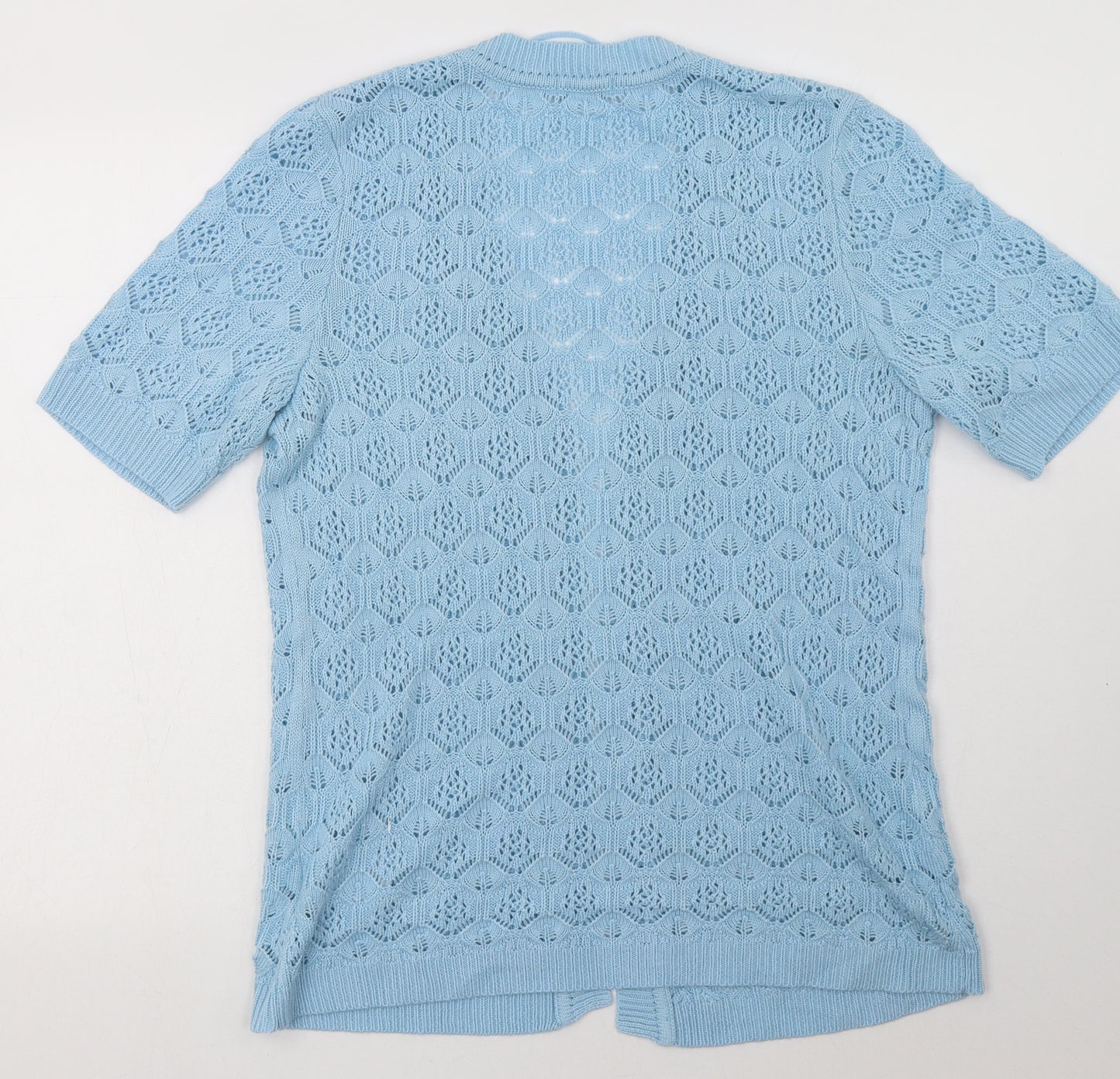 Damart Womens Blue V-Neck  Acrylic Cardigan Jumper Size 12
