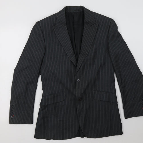 New Look Mens Grey Striped  Jacket Blazer Size 36  Button