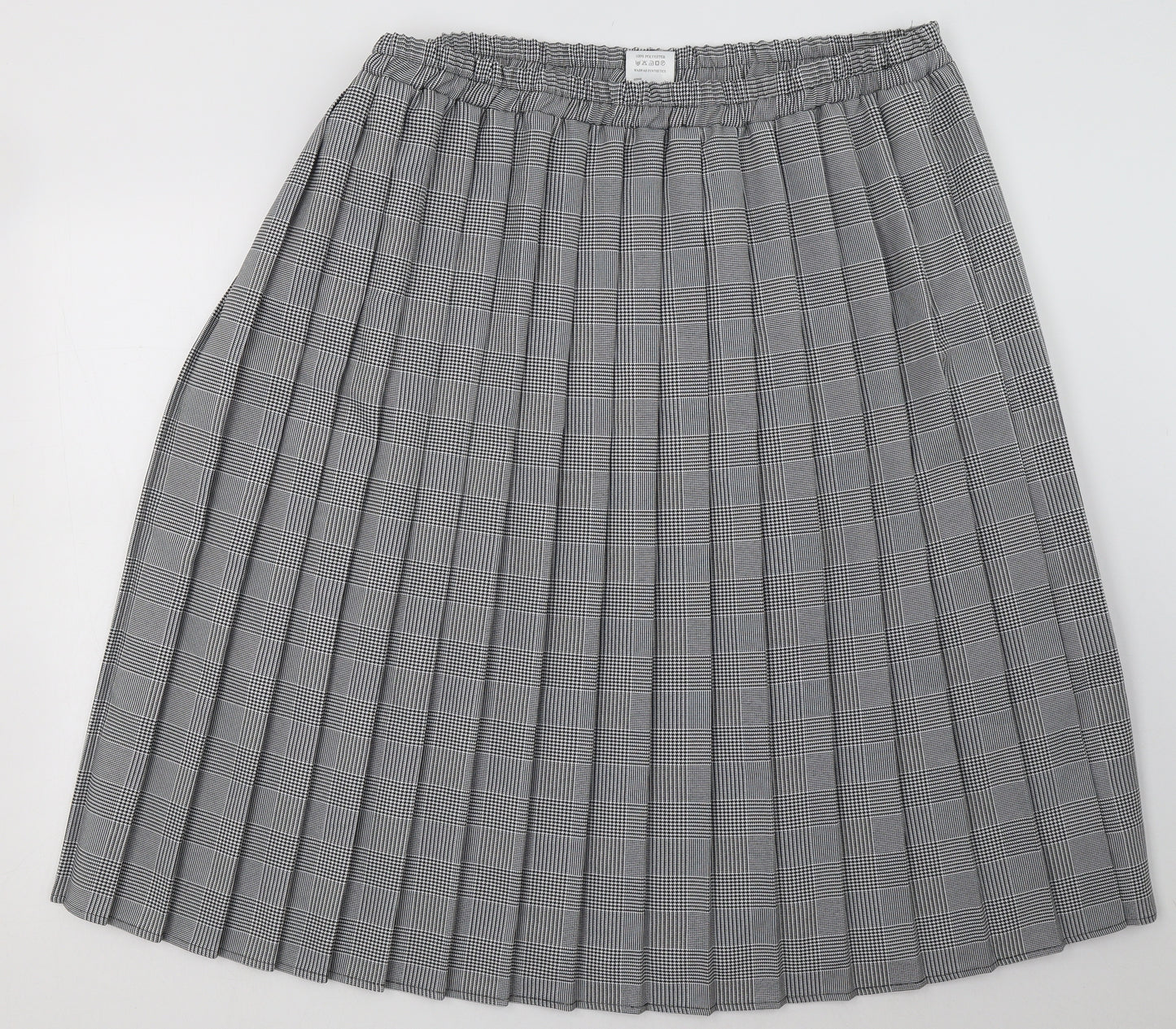 Preworn Womens Grey Check Polyester A-Line Skirt Size 26