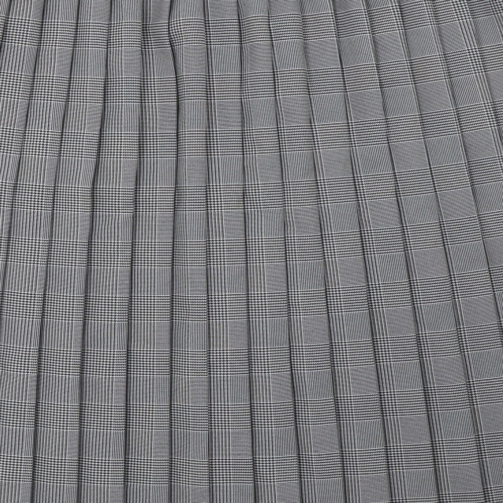 Preworn Womens Grey Check Polyester A-Line Skirt Size 26