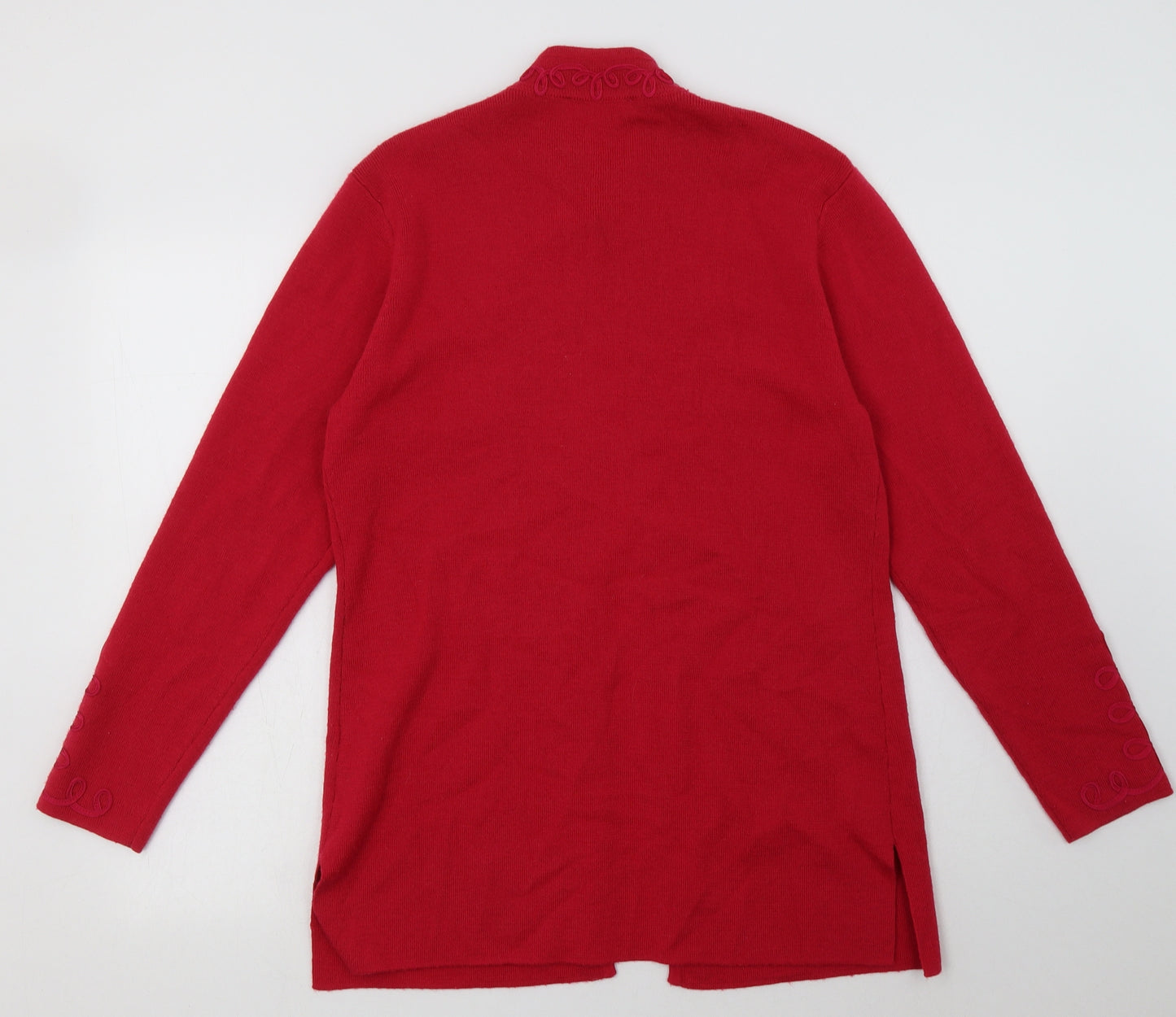 jaques vert Womens Pink Crew Neck  Acrylic Cardigan Jumper Size M