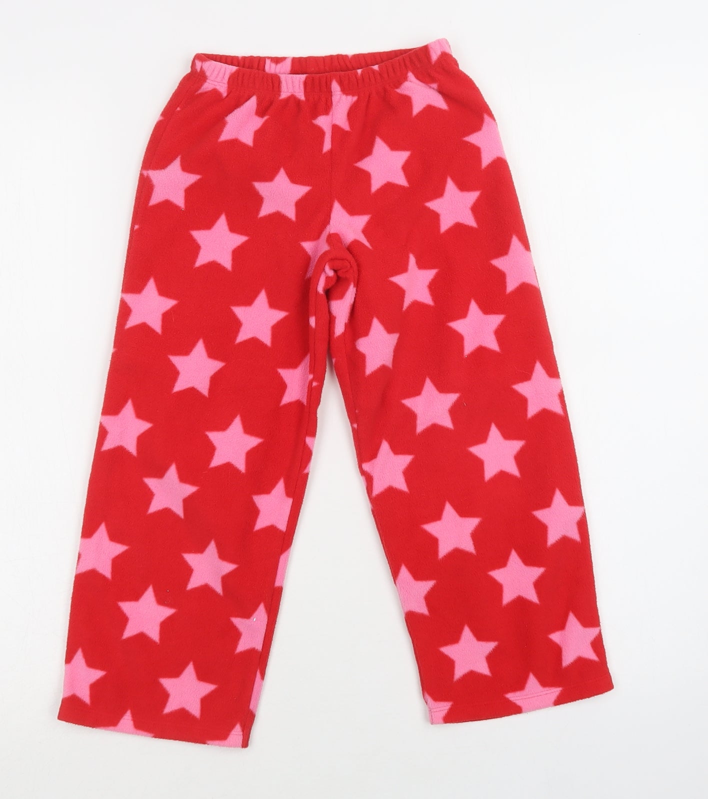 M&S Girls Red Geometric Polyester  Pyjama Pants Size 4-5 Years   - Star Print