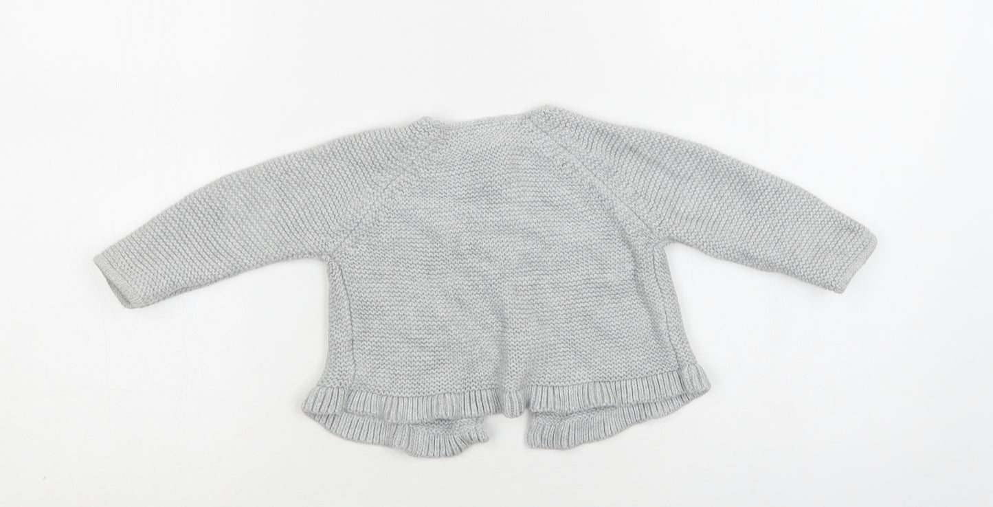 NEXT Baby Grey  Cotton Cardigan Jumper Size 6-9 Months  Button