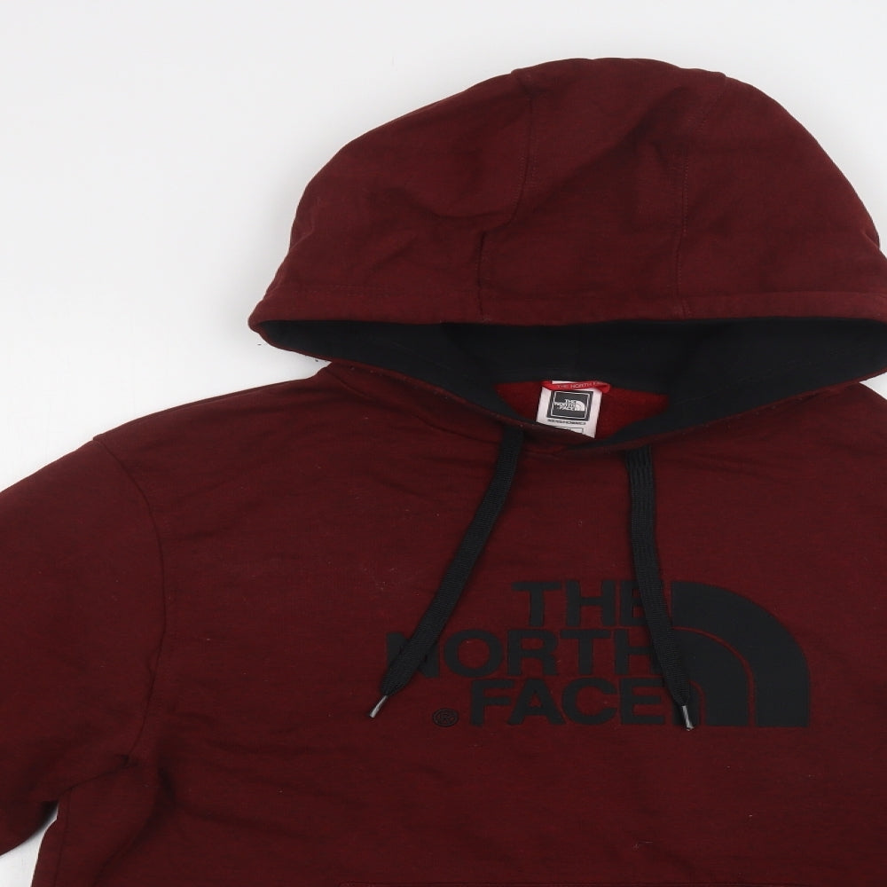 The North Face Mens Red  Cotton Pullover Hoodie Size M