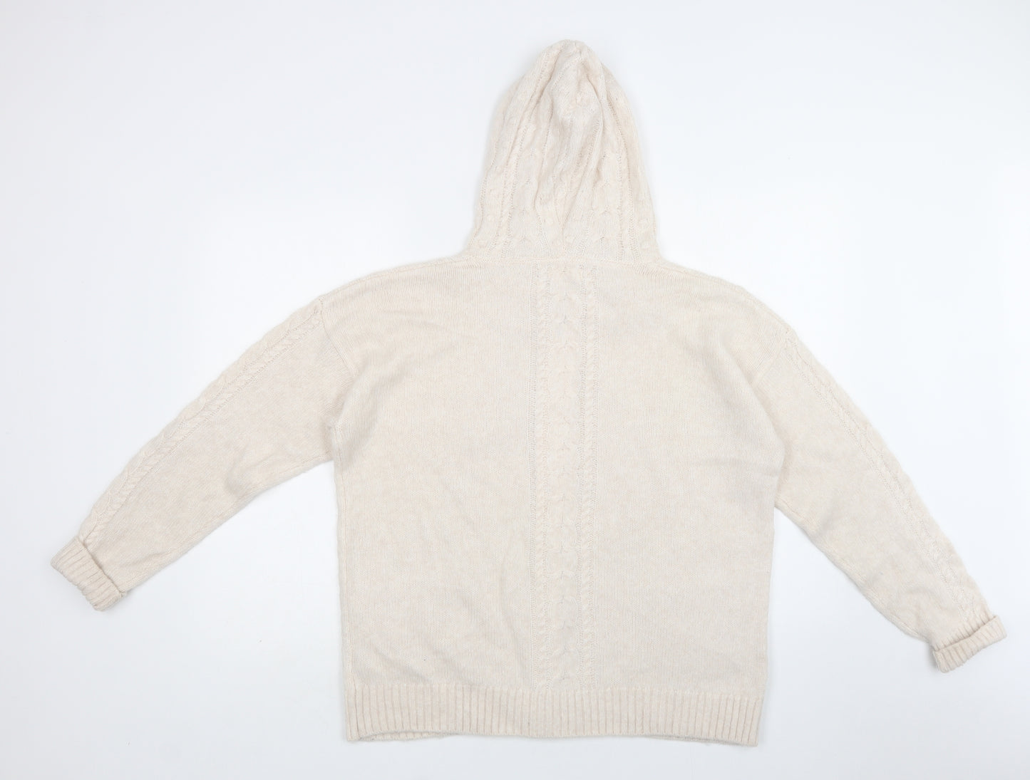 Fat Face Womens Beige High Neck  Nylon Full Zip Jumper Size 12