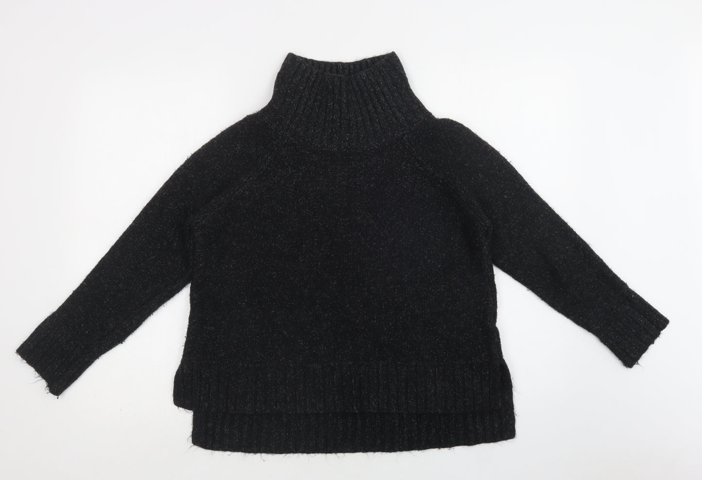 H&M Womens Grey Roll Neck  Acrylic Pullover Jumper Size S