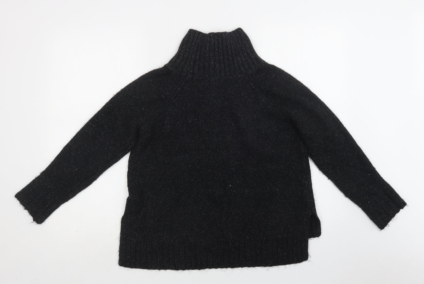 H&M Womens Grey Roll Neck  Acrylic Pullover Jumper Size S