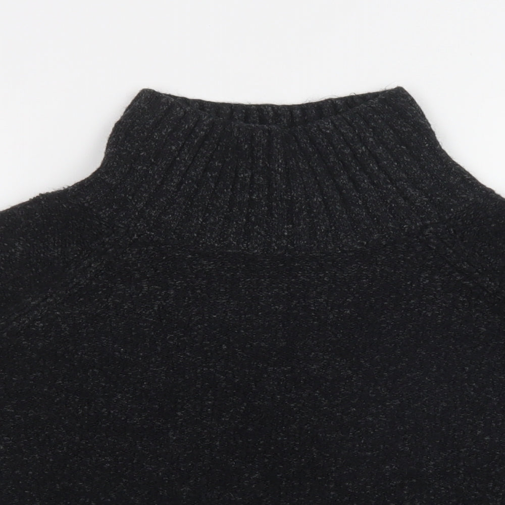 H&M Womens Grey Roll Neck  Acrylic Pullover Jumper Size S