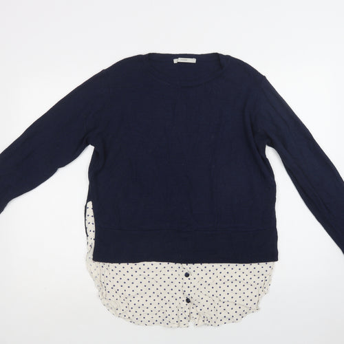 George Womens Blue Crew Neck  Acrylic Pullover Jumper Size 12