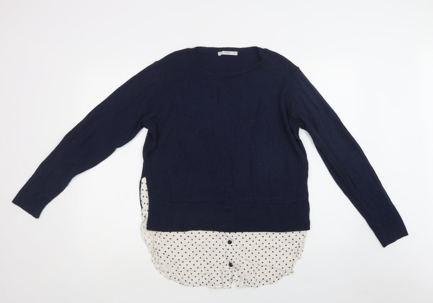George Womens Blue Crew Neck  Acrylic Pullover Jumper Size 12