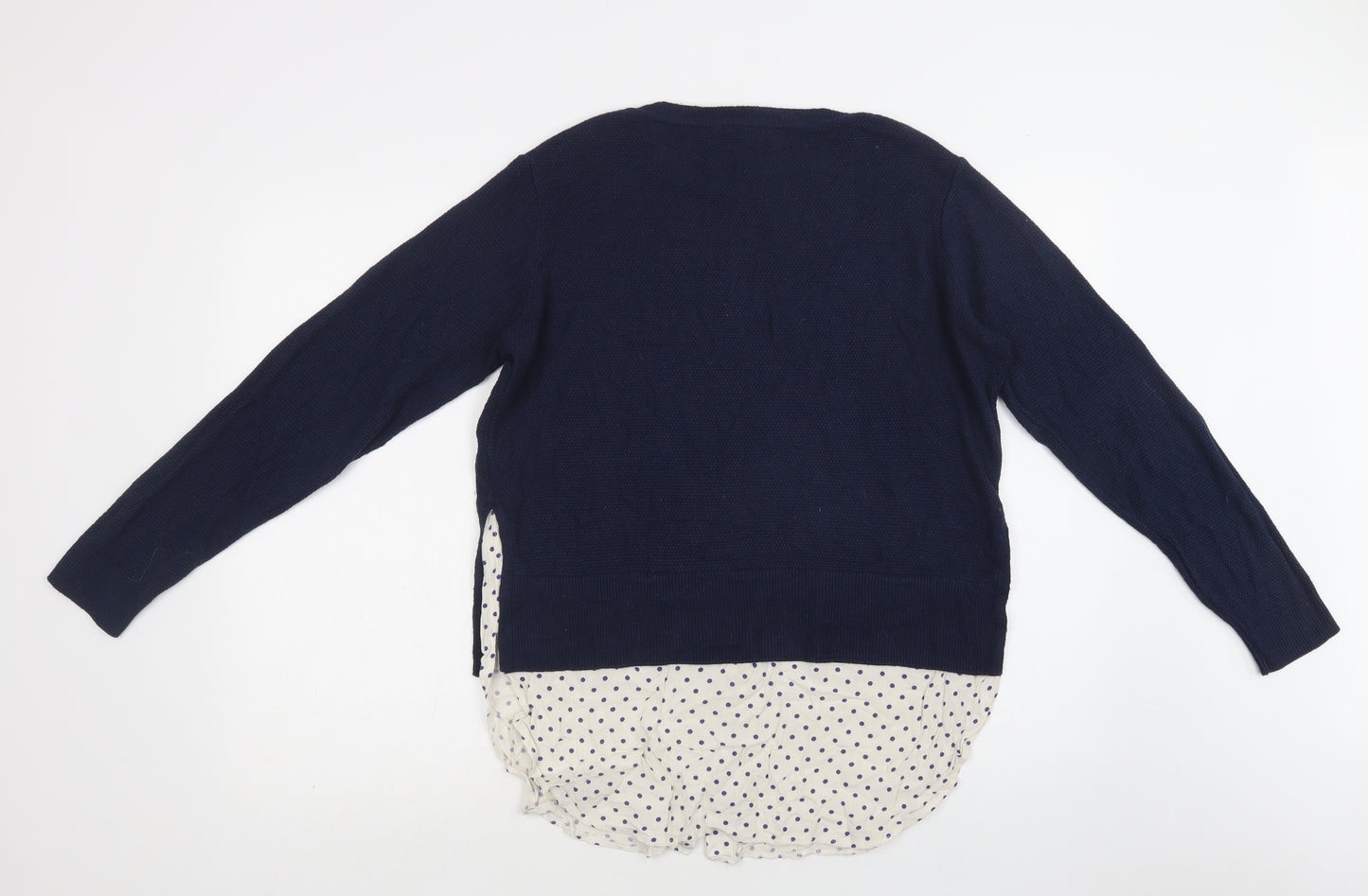 George Womens Blue Crew Neck  Acrylic Pullover Jumper Size 12