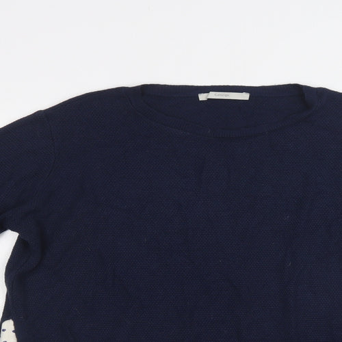 George Womens Blue Crew Neck  Acrylic Pullover Jumper Size 12