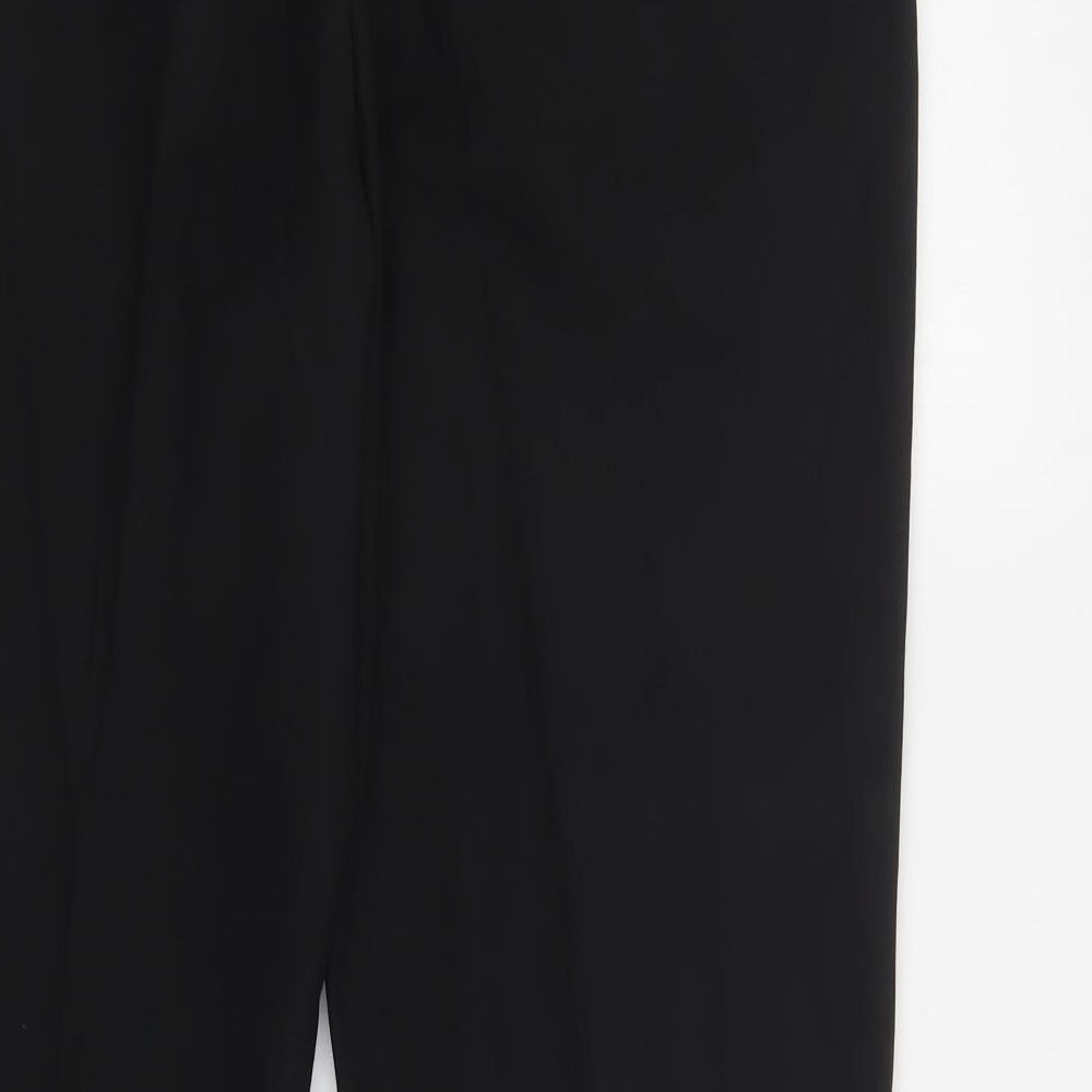 H&M Mens Black  Polyester Dress Pants Trousers Size 38 L34 in Regular Hook & Loop