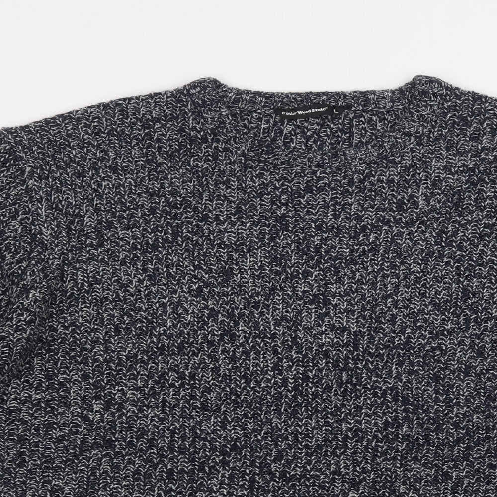 Primark Mens Blue Crew Neck  Acrylic Pullover Jumper Size L