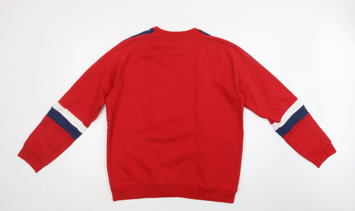 Matalan Mens Red Striped Cotton Pullover Sweatshirt Size L