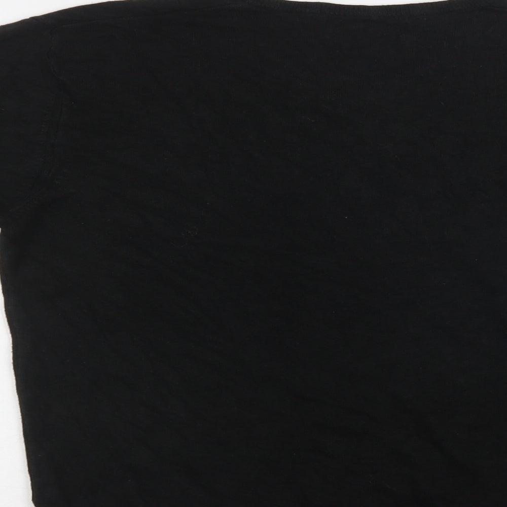 M&S Mens Black V-Neck  Acrylic Pullover Jumper Size L