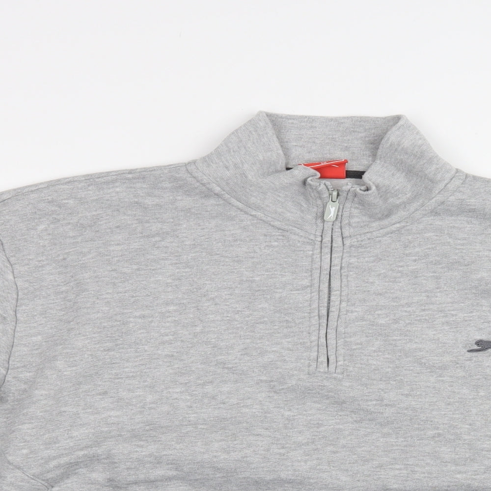 Slazenger Mens Grey  Cotton Henley Hoodie Size M