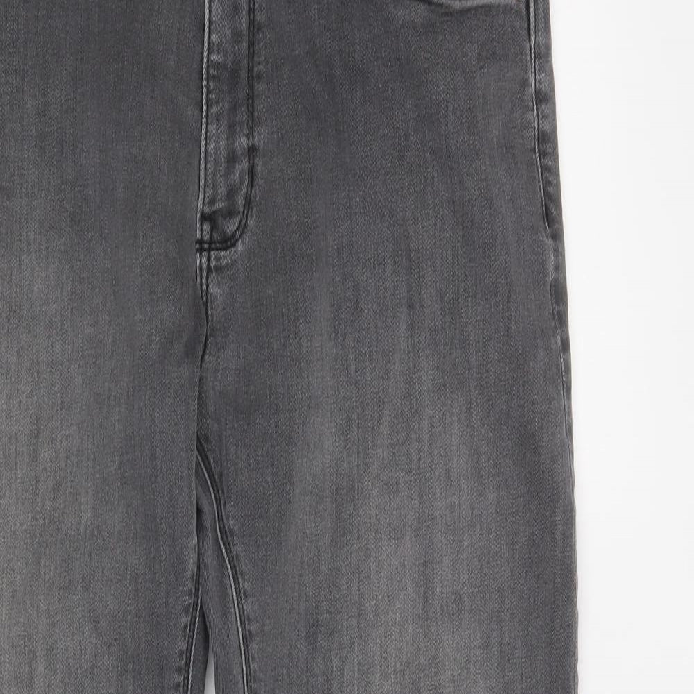 M&S Mens Grey  Cotton Straight Jeans Size 36 L29 in Regular Button