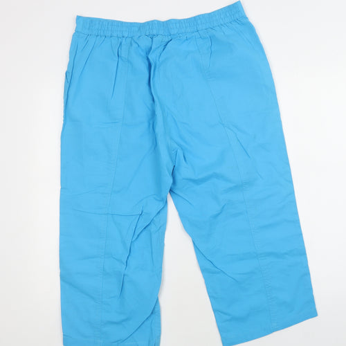 Being Casual Womens Blue  Cotton Cropped Trousers Size 16 L22 in Regular