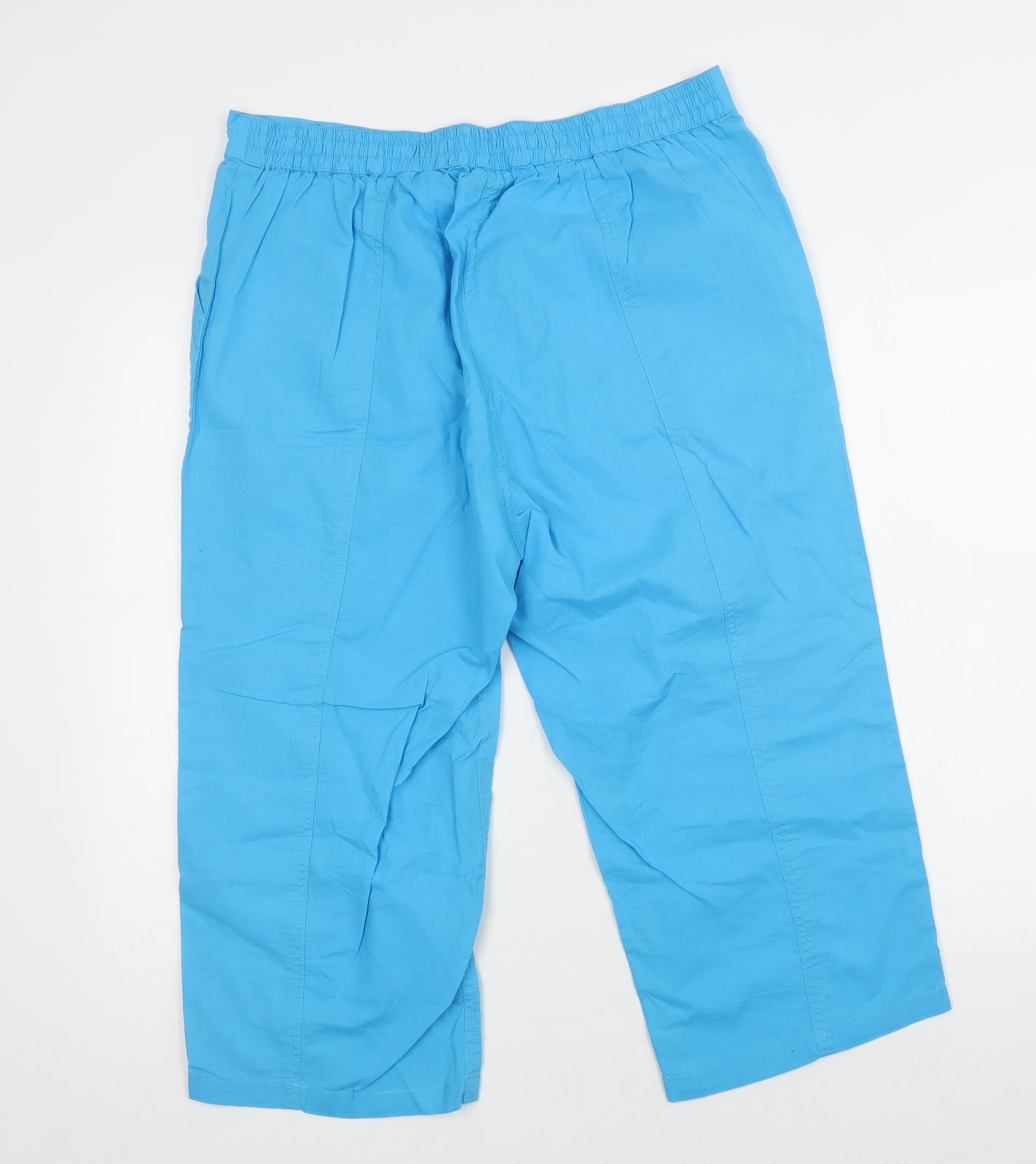 Being Casual Womens Blue  Cotton Cropped Trousers Size 16 L22 in Regular