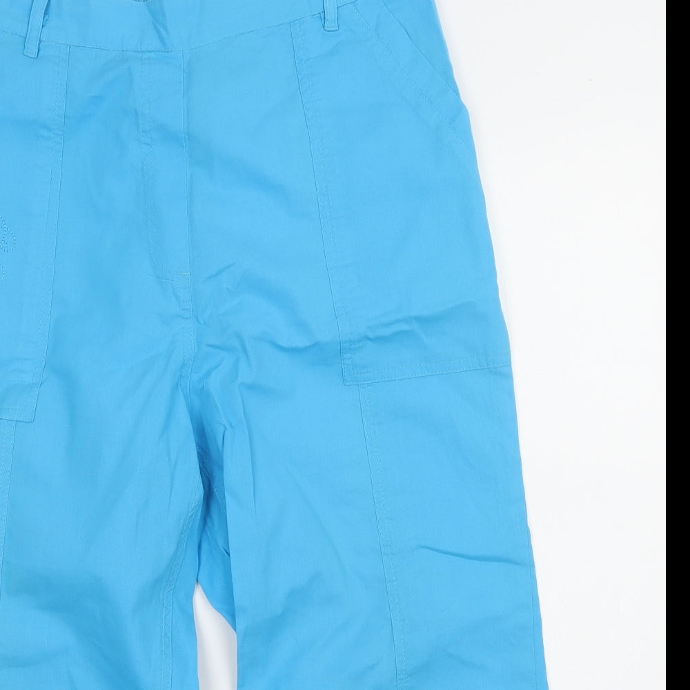Being Casual Womens Blue  Cotton Cropped Trousers Size 16 L22 in Regular
