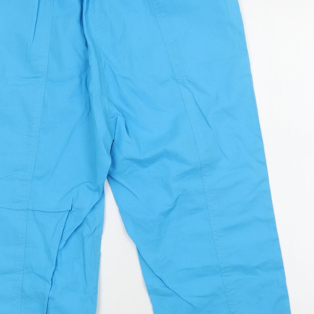 Being Casual Womens Blue  Cotton Cropped Trousers Size 16 L22 in Regular