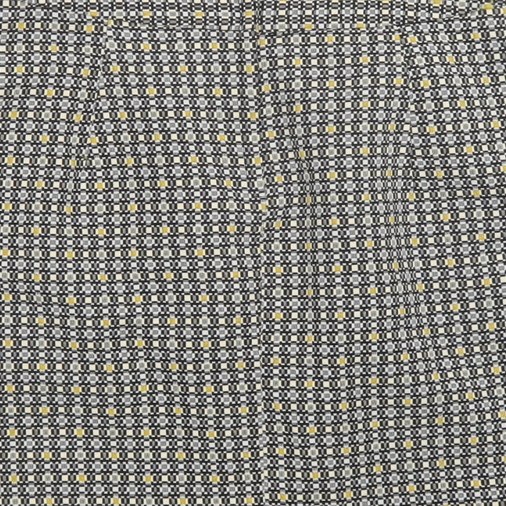 New Look Womens Grey Geometric Polyester Mini Skirt Size 8   Zip