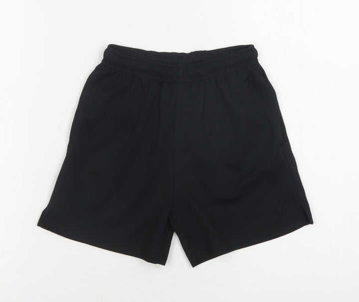 NEXT Boys Black Polyester Sweat Shorts Size 6 Years Regular Drawstring - School Wear