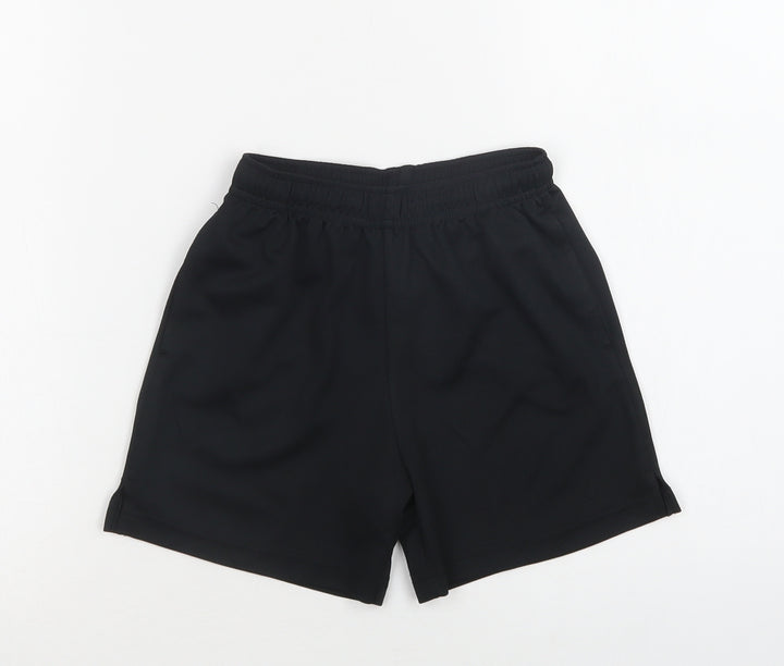 Next` Boys Black Polyester Sweat Shorts Size 6 Years Regular Drawstring - School Wear