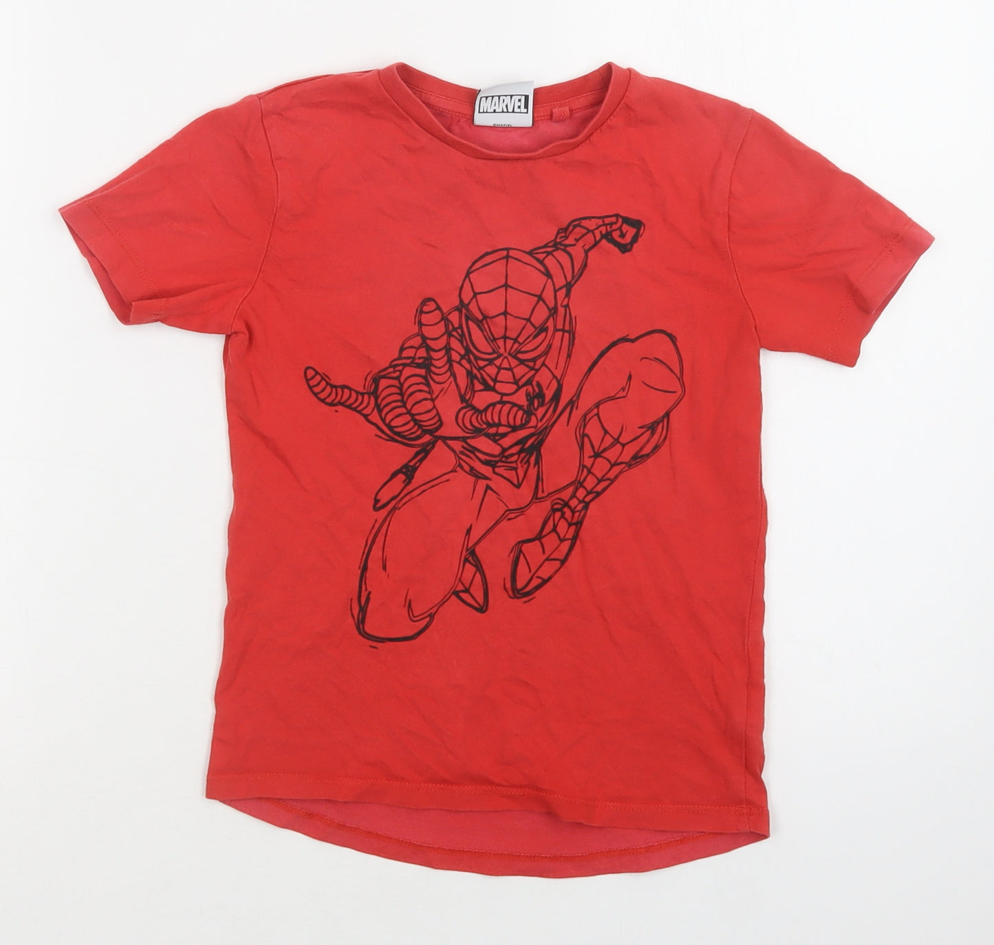 NEXT Girls Red  Cotton Basic T-Shirt Size 5 Years Crew Neck  - Spider-Man
