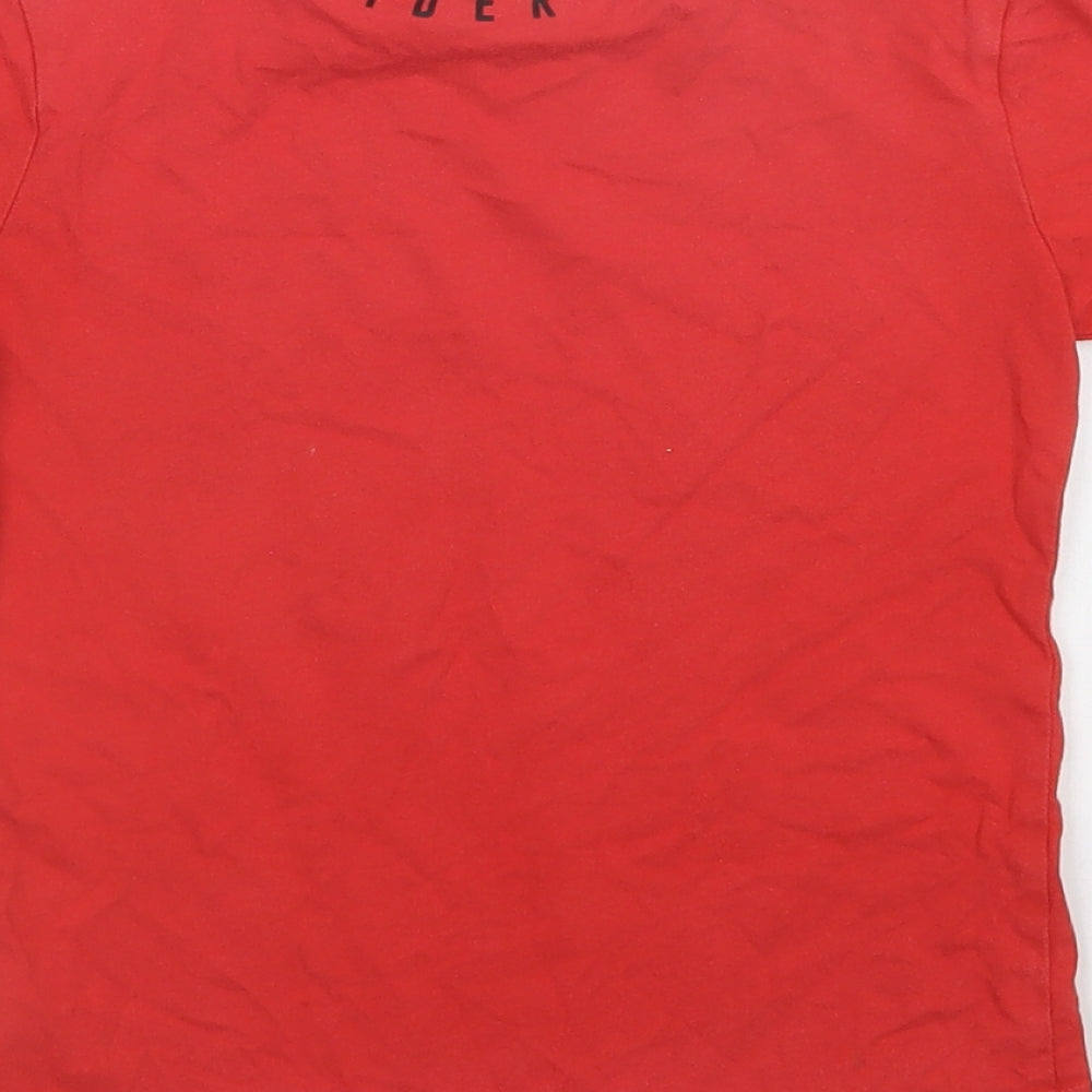 NEXT Girls Red  Cotton Basic T-Shirt Size 5 Years Crew Neck  - Spider-Man