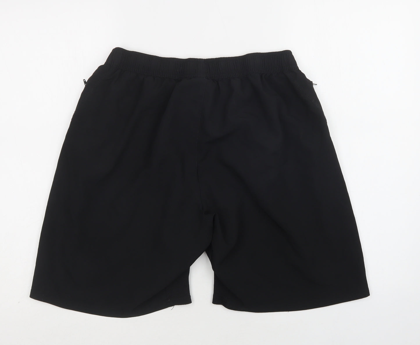DECATHLON Mens Black  Polyester Sweat Shorts Size XL L7 in Regular Drawstring