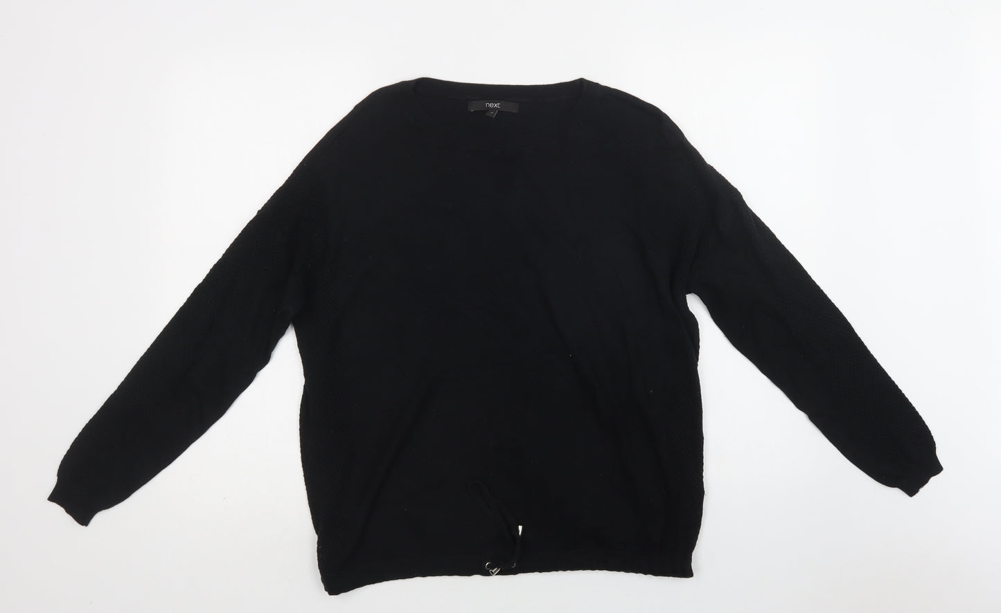 NEXT Womens Black Crew Neck  Cotton Pullover Jumper Size 12