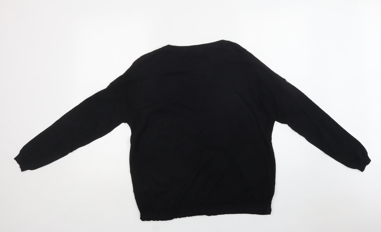 NEXT Womens Black Crew Neck  Cotton Pullover Jumper Size 12