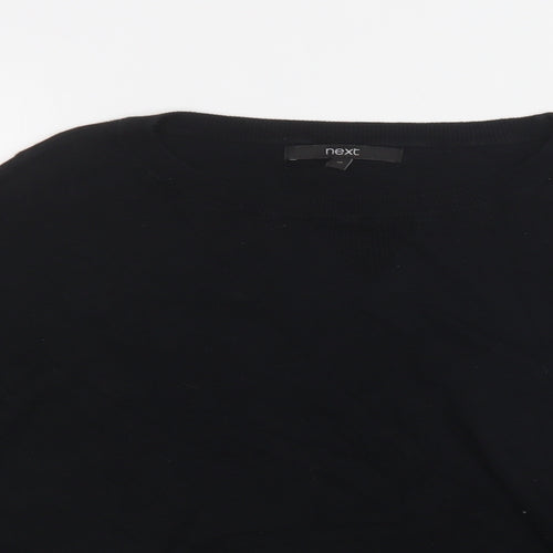 NEXT Womens Black Crew Neck  Cotton Pullover Jumper Size 12