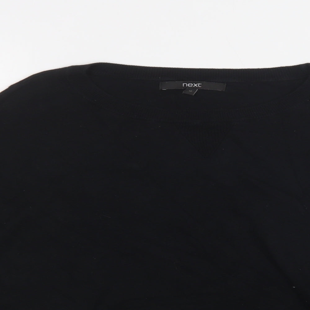 NEXT Womens Black Crew Neck  Cotton Pullover Jumper Size 12