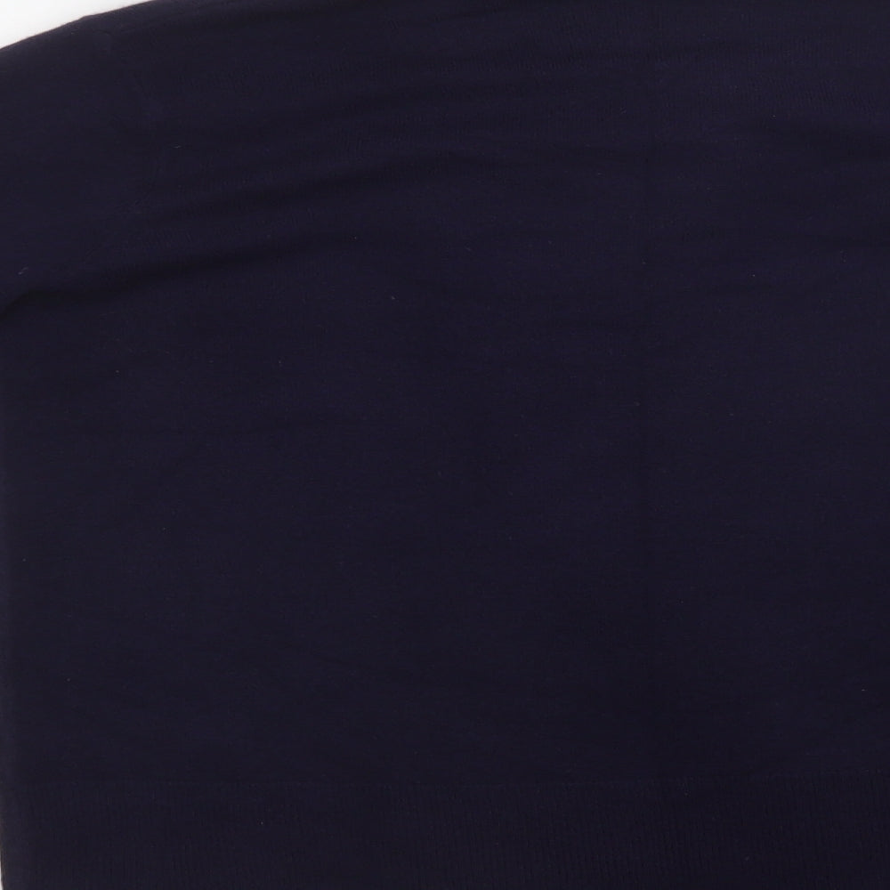 M&S Womens Purple Collared  Acrylic Cardigan Jumper Size S