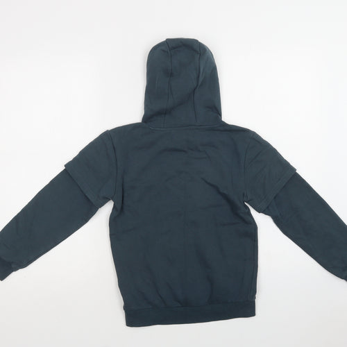 Matalan Boys Green  Cotton Pullover Hoodie Size 9 Years
