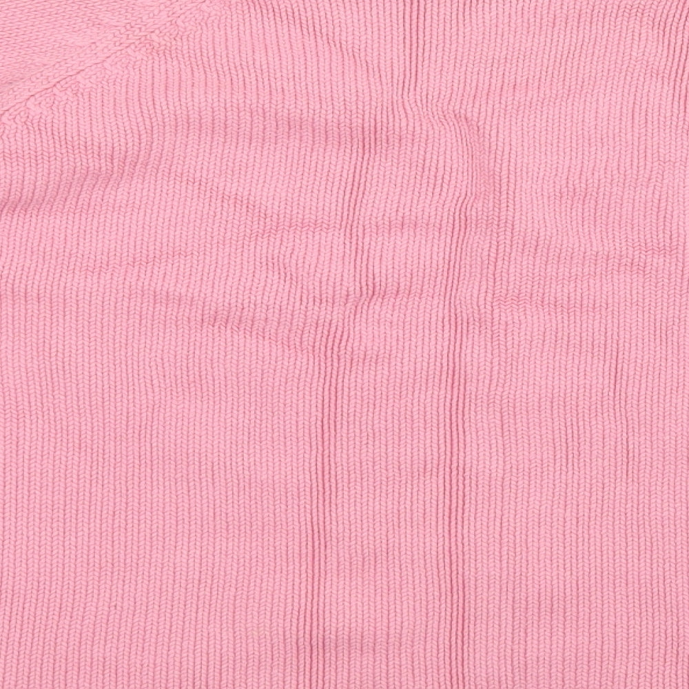 M&S Womens Pink Roll Neck  Cotton Pullover Jumper Size 18