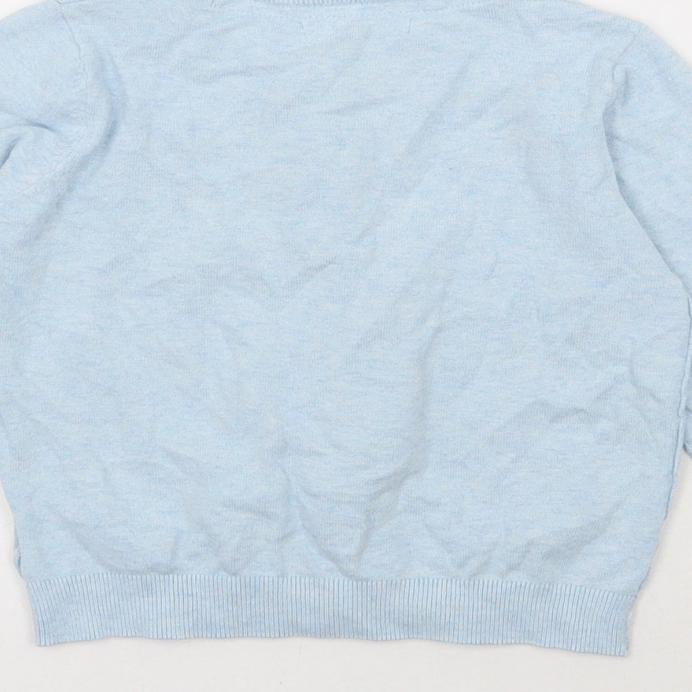 NEXT Girls Blue Round Neck  Cotton Cardigan Jumper Size 8 Years  Button