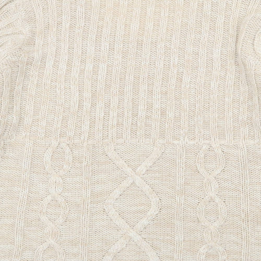 BHS Womens Beige Scoop Neck  Acrylic Pullover Jumper Size 20