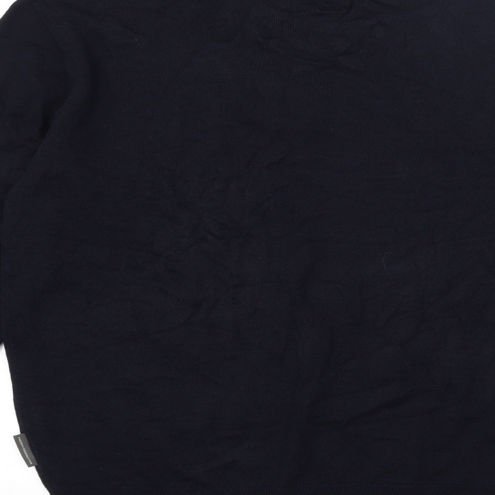 French Connection Mens Blue High Neck  Acrylic Pullover Jumper Size L