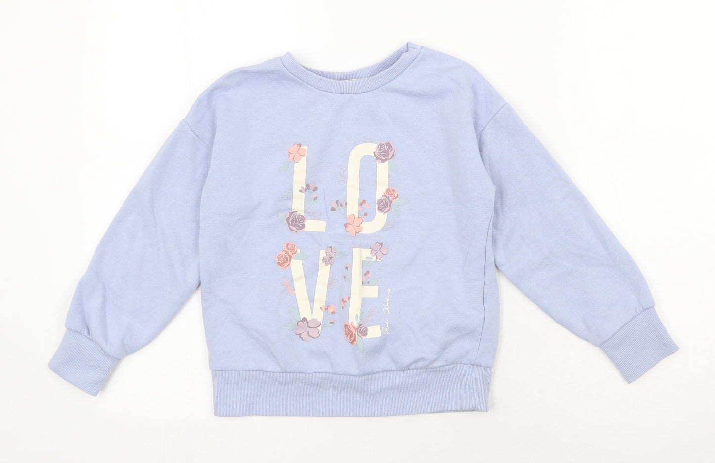 Primark Girls Purple  Cotton Pullover Sweatshirt Size 7-8 Years  Pullover - Love