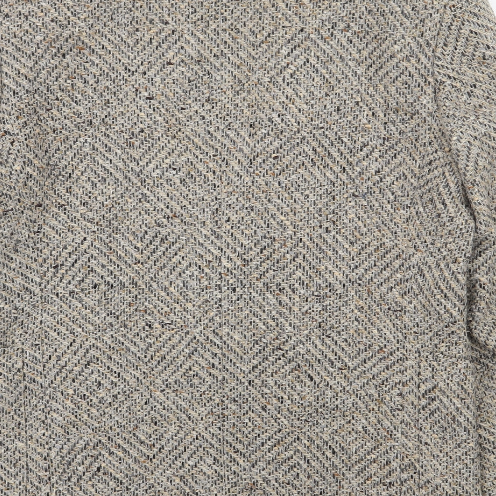 Preworn Mens Beige Striped  Jacket Blazer Size M  Button