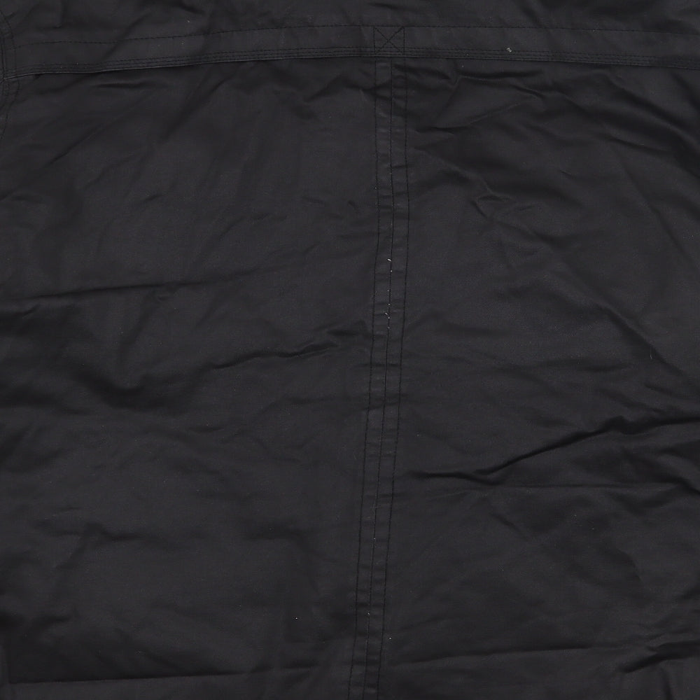 TU Mens Black   Pea Coat Coat Size 2XL  Zip - Waxed Denim