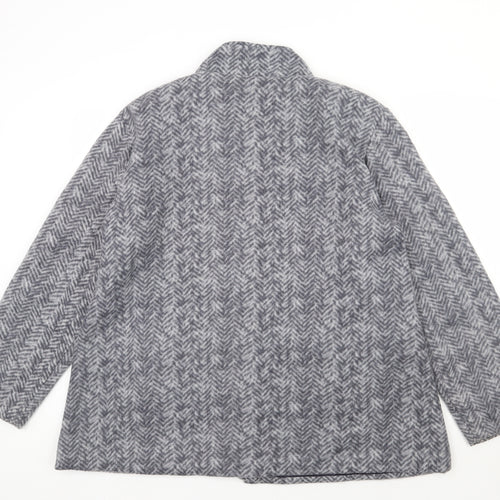 Preworn Womens Grey Herringbone  Jacket  Size L  Button