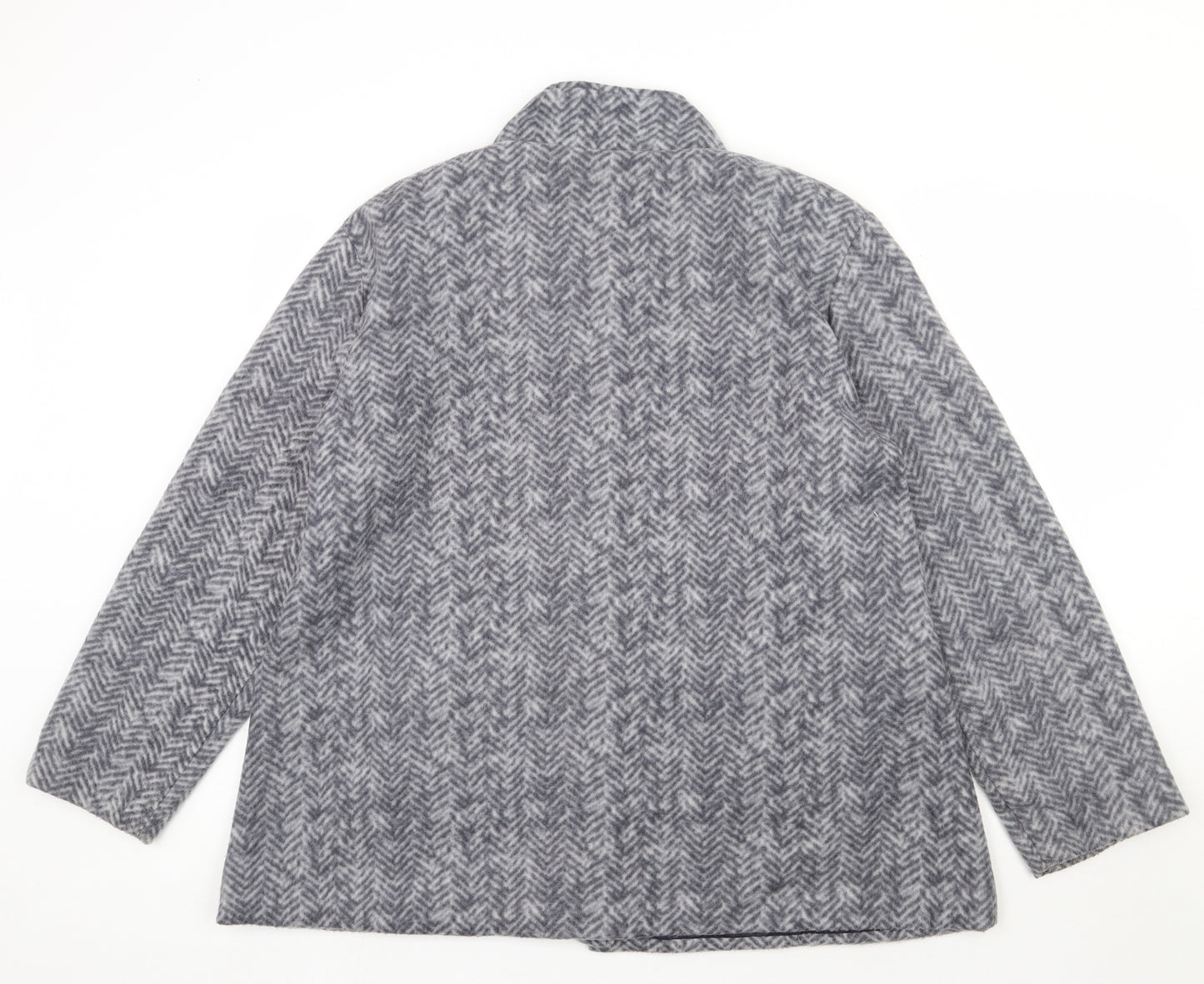 Preworn Womens Grey Herringbone  Jacket  Size L  Button
