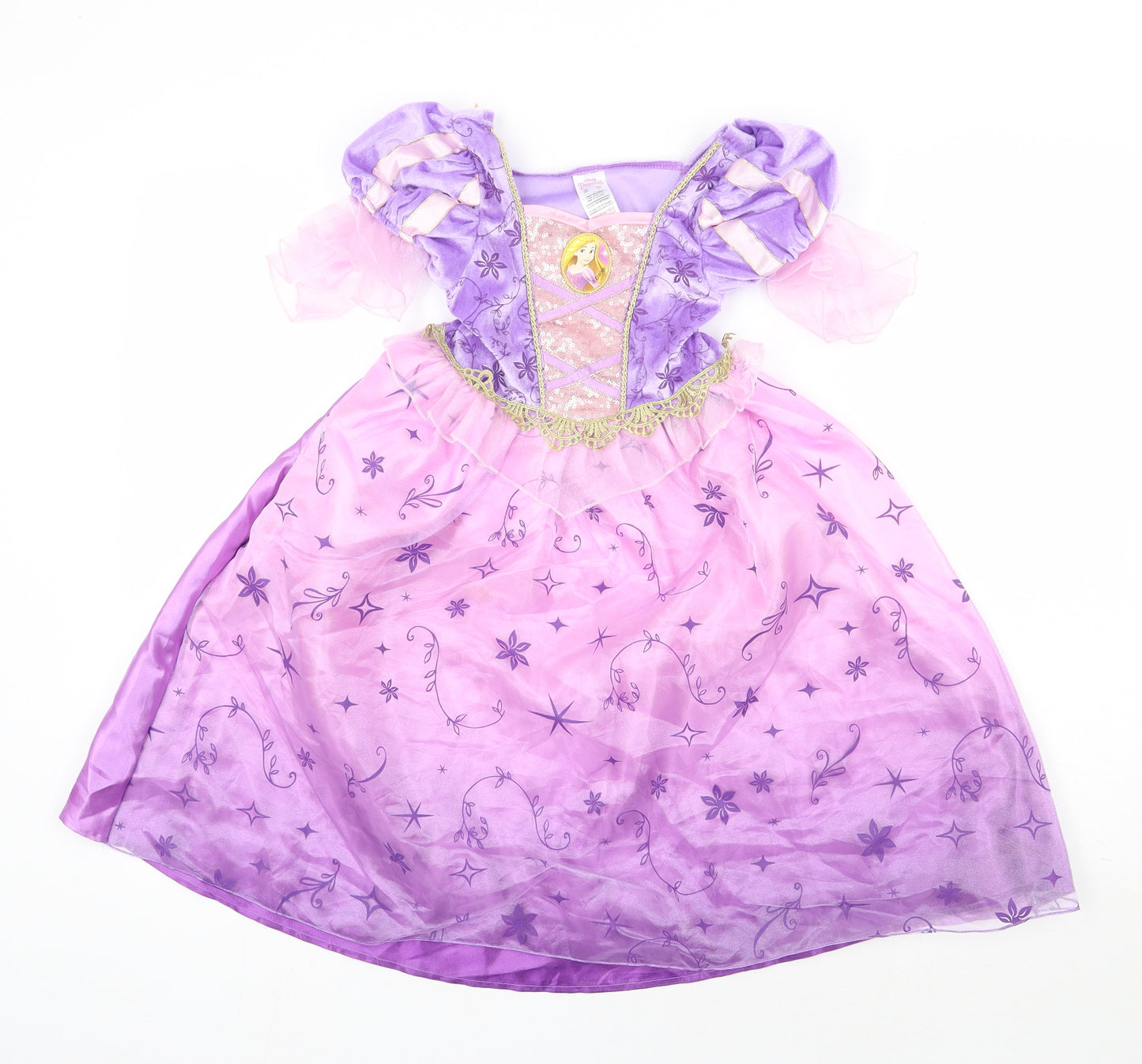 Disney Princess Girls Purple Geometric Polyester Ball Gown  Size 2-3 Years  Sweetheart Pullover - Disney Rapunzel Dress