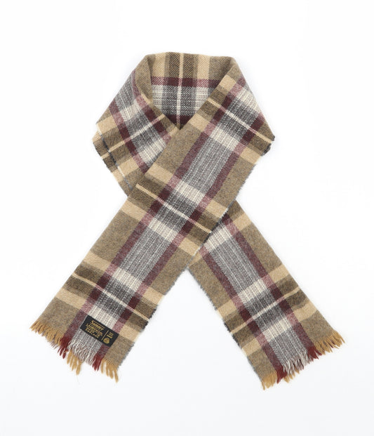 Sammy Mens Bronze Plaid Wool Rectangle Scarf Scarf One Size