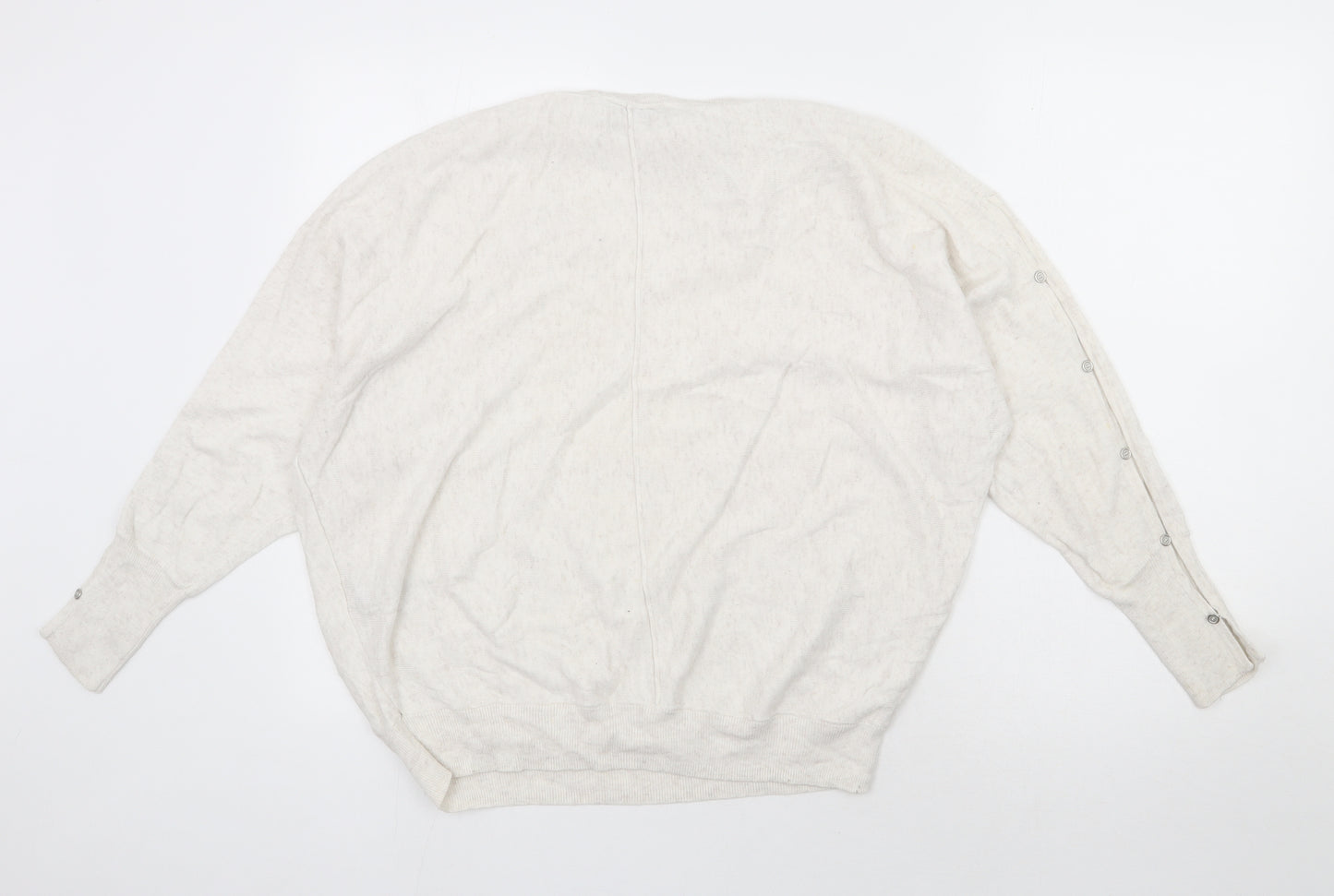 Mint Velvet Womens Ivory Cowl Neck  Cotton Pullover Jumper Size M
